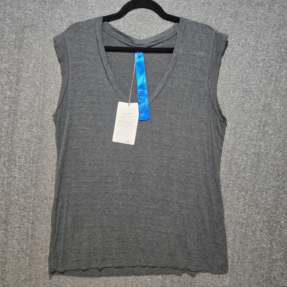 Kit and Ace Take The Plunge Deep V Tee Sleeveless Tank Tailored Standard Gray 10